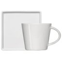 Ver imagem 1 de Xícara de Café Chá de Porcelana Branca 185ml com Pires Quadrado Americana Germer