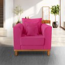 Ver imagem 2 de Poltrona Vintage Viena Com Base de Madeira Suede Pink - Madeira Prima Deccor