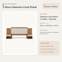Ver imagem 4 de Cabeceira Casal Dubai Extensível com 2 Criados Cinamomo Off White Formimóveis
