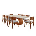 Ver imagem 2 de Sala de Jantar Mesa Ane 220cm Tampo Laqueado com Vidro Canto Moeda e 8 Cadeiras Viena Gold