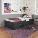 Ver imagem 1 de Cama Solteiro Baú Juvenil com 2 Portas Basculantes 80 Tókio Cinza/Grafite