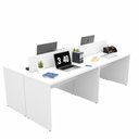 Ver imagem 3 de Estação de Trabalho Mesa Plataforma Escritório 1200x600 4 Lugares Branco