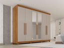 Ver imagem 1 de Guarda-Roupa Casal 100% MDF com 6 Portas e 6 Gavetas 274cm Multimóveis Cinamomo/Off White