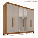 Ver imagem 3 de Guarda-Roupa Casal 100% MDF com 6 Portas e 6 Gavetas 274cm Multimóveis Cinamomo/Off White