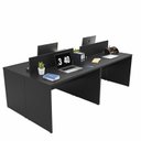 Ver imagem 3 de Estação de Trabalho Mesa Plataforma Escritório 1200x600 4 Lugares Preto