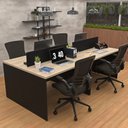 Ver imagem 2 de Estação de Trabalho Mesa Plataforma Escritório 1200x600 4 Lugares