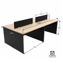 Ver imagem 3 de Estação de Trabalho Mesa Plataforma Escritório 1200x600 4 Lugares Preto/Carvalho