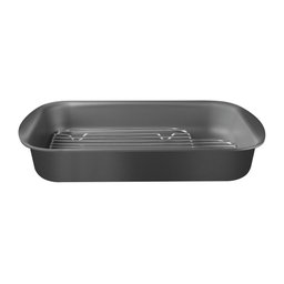 Assadeira com Grelha Tramontina Alumínio com Revestimento Antiaderente Starflon Grafite 34 Cm 4,9l T - 1