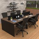 Ver imagem 2 de Estação de Trabalho Mesa Plataforma Escritório 1200x600 4 Lugares