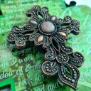 Ver imagem 3 de Cruz Salmo 23 Poliresina Verde Detalhes Metal 36x20