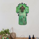 Ver imagem 5 de Cruz Salmo 23 Poliresina Verde Detalhes Metal 36x20