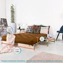 Ver mais imagens de Futon Casal Tokio Sofa Cama Caramelo Com Madeira Maciça