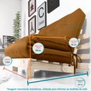 Ver imagem 7 de Futon Casal Tokio Sofa Cama Caramelo Com Madeira Maciça
