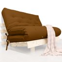 Ver imagem 1 de Futon Casal Tokio Sofa Cama Caramelo Com Madeira Maciça