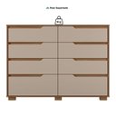 Ver imagem 5 de Cômoda para Quarto 8 Gavetas 147cm Georgia Marrom/Carvalho/Fendi