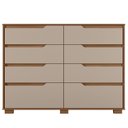 Ver imagem 4 de Cômoda para Quarto 8 Gavetas 147cm Georgia Marrom/Carvalho/Fendi