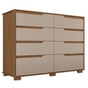 Ver imagem 2 de Cômoda para Quarto 8 Gavetas 147cm Georgia Marrom/Carvalho/Fendi