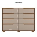 Ver imagem 6 de Cômoda para Quarto 8 Gavetas 147cm Georgia Marrom/Carvalho/Fendi