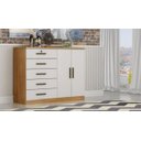 Ver imagem 1 de Cômoda com Sapateira Space 5 Gavetas - Móveis Novo Horizonte Cumaru Fendi