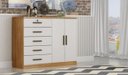 Ver imagem 1 de Cômoda com Sapateira Space 5 Gavetas - Móveis Novo Horizonte Cumaru Fendi