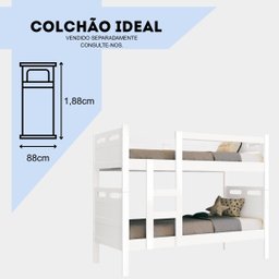 Beliche ou Duas Camas de Solteiro - Infantil e Adulto Segura e Reforçada com Proteção Total - 5