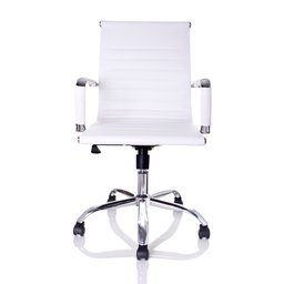 Kit com 4 Cadeiras Diretor Charles Eames Esteirinha Branca Giratória 11D - 8