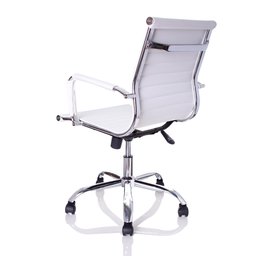 Kit com 4 Cadeiras Diretor Charles Eames Esteirinha Branca Giratória 11D - 10
