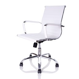 Kit com 4 Cadeiras Diretor Charles Eames Esteirinha Branca Giratória 11D - 7