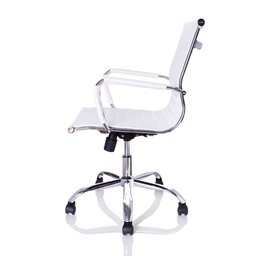 Kit com 4 Cadeiras Diretor Charles Eames Esteirinha Branca Giratória 11D - 9