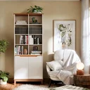 Ver imagem 1 de Estante Organizador Livreiro Ej Flow para Sala Quarto Escritório Pés em Madeira Off Freijo