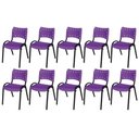 Ver imagem 2 de Cadeira Iso Base Preto Escola, Escritório Violeta Kit 10 Un