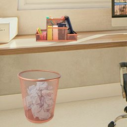 Lixeira e Kit Organizador de Mesa Rose Gold Escritório - 8