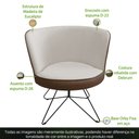 Ver imagem 3 de Poltrona Decorativa Chiara Corano Marrom/velosuede Off White - Nexta Casa