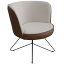 Ver imagem 1 de Poltrona Decorativa Chiara Corano Marrom/velosuede Off White - Nexta Casa