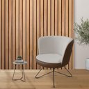 Ver imagem 2 de Poltrona Decorativa Chiara Corano Marrom/velosuede Off White - Nexta Casa