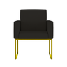 Cadeira Poltrona Moderna com Base de Ferro Dourado Reforçada Cor:preto - 2
