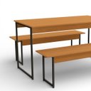 Ver imagem 6 de Mesa de Jantar 6 Lugares com 2 Bancos Canela/preto Fosco