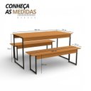 Ver imagem 3 de Mesa de Jantar 6 Lugares com 2 Bancos Canela/preto Fosco