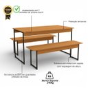 Ver imagem 4 de Mesa de Jantar 6 Lugares com 2 Bancos Canela/preto Fosco