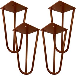 Kit 04 Pés de Ferro Aço Hairpin Legs 15 cm Bronze A01 Sofá Móveis Mesa - Inoviza - 1