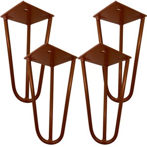 Kit 04 Pés de Ferro Aço Hairpin Legs 15 cm Bronze A01 Sofá Móveis Mesa - Inoviza