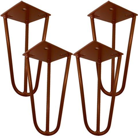 Kit 04 Pés de Ferro Aço Hairpin Legs 15 cm Bronze A01 Sofá Móveis Mesa - Inoviza