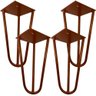 Kit 04 Pés de Ferro Aço Hairpin Legs 15 cm Bronze A01 Sofá Móveis Mesa - Inoviza - 1