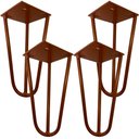 Ver imagem 1 de Kit 04 Pés de Ferro Aço Hairpin Legs 15 cm Bronze A01 Sofá Móveis Mesa - Inoviza