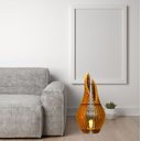 Ver imagem 2 de Abajur Grande de Chão ANDROMEDA MDF Luminária -:Marrom/Kit com 2 - 70x25cm e 85x30cm