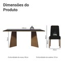 Ver imagem 3 de Conjunto Sala de Jantar Tampo de Vidro 6 Cadeiras Rustic/preto/oxford Siena Madesa