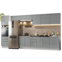 Armário De Cozinha Completa 400Cm Branco/Cinza - 10