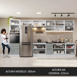 Armário De Cozinha Completa 400Cm Branco/Cinza - 7