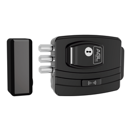 Fechadura eletrônica ultra card ajustável e-code preta AGL - 1