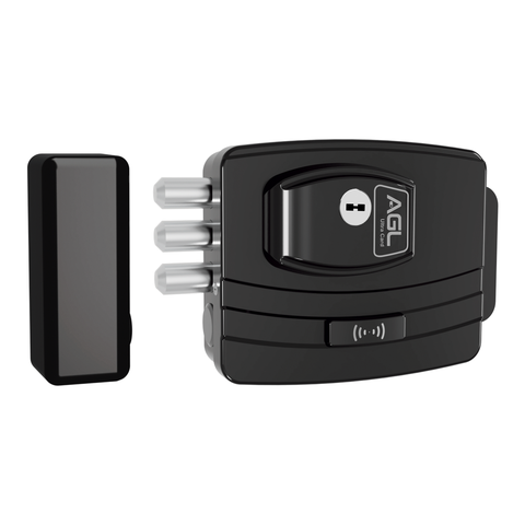 Fechadura eletrônica ultra card ajustável e-code preta AGL